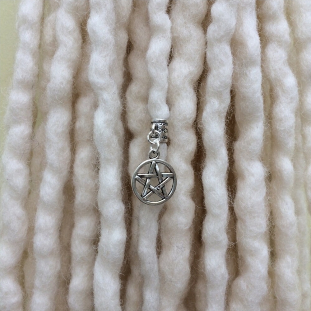 Pentagram dread bead dreadlock charm pentacle